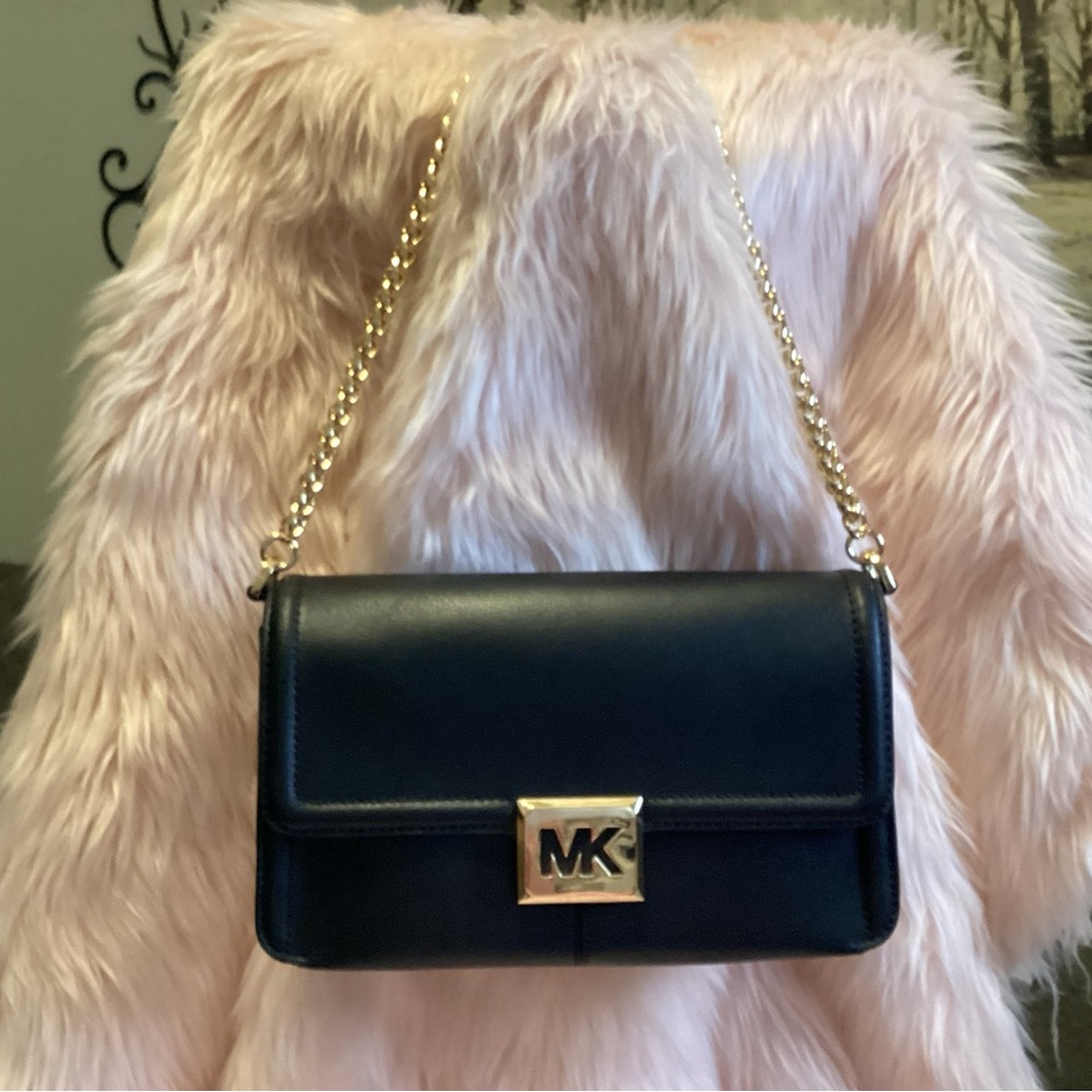 Michael Kors Black Leather Chain Shoulder Bag
